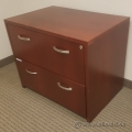 Cherry Wood 2 Drawer Hanging File Lateral Storage Cabinet